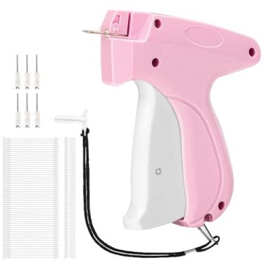 Imagem de Pistola de marcação de ponto para roupas, pistola de costura e etiqueta de preço de varejo para roupas com 6 agulhas e 1000 peças de 0,5 cm e 1000 peças de 5 cm (rosa)