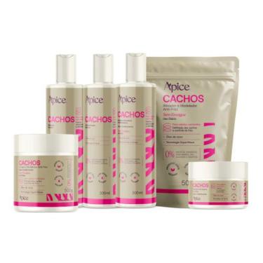Imagem de Kit Shamp, Cond, másc, Gelatina, ativador e refil ativador 500g Cachos
