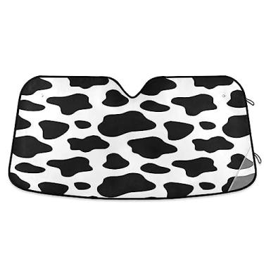 Imagem de Pára-sol padrão vaca para para-brisa de carro, persiana de janela de carro, proteção UV para-sol dobrável para janela de carro, para carro SUV, caminhão