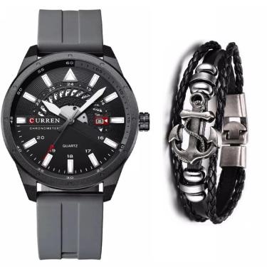 Imagem de Relógio Masculino Esportivo Curren Luxo Analógico + Pulseira-Masculino