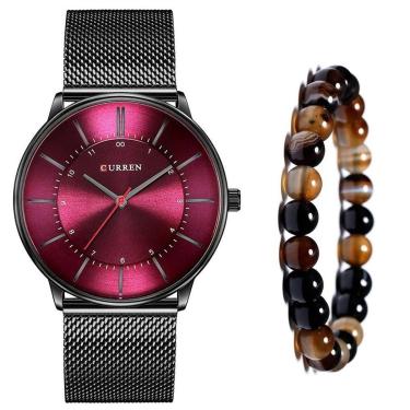 Imagem de Relógio Curren Masculino Metálico Ultra Fino + Pulseira-Masculino