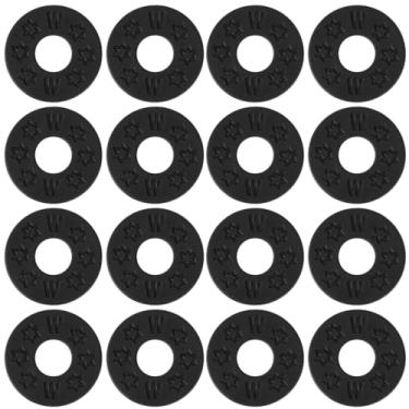 Imagem de 16 peças de bloqueio de alça de guitarra, blocos de correia de guitarra TPR fácil de instalar protetor de fixação bloco seguro para baixo ukulele acústico clássico instrumento elétrico acessórios