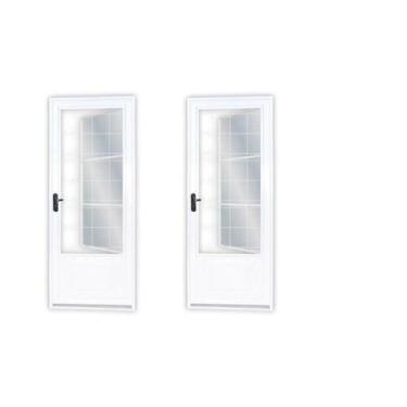 Imagem de Kit com 2 Portas de Aço Postigo 215x85cm com Grade Quadrada Minas Sul 