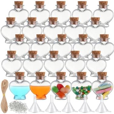 Imagem de Bokon Pacote com 50 mini frascos de poção de plástico de 28,3 g com rolhas, frasco pequeno de arte de areia, frascos pequenos de licor transparente, frasco de desejos a granel para aniversário