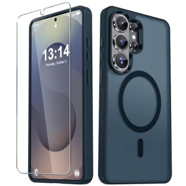 Imagem de Capa para celular Samsung Galaxy S26 Ultra, capa magnética fosca [atualizada em 2026] com 1 protetor de tela, suporte para MagSafe, proteção militar à prova de choque, parte traseira fosca translúcida