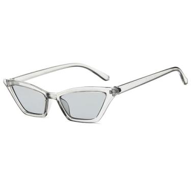 Imagem de Óculos de Sol gatinho de armação pequena, cor jelly, unissex, proteção UV400, ideais para esportes ao ar livre como corrida e ciclismo, na cor cinza.