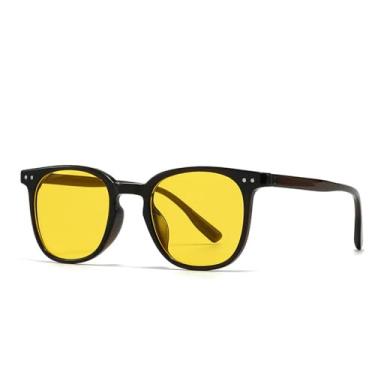 Imagem de Óculos de Sol UV400 - Rebites com Gradiente de Cores Jelly para Homens e Mulheres, Ideais para Esportes ao Ar Livre, Corrida e Ciclismo, C8 Preto e Amarelo