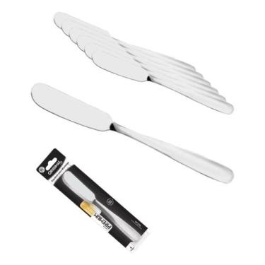Imagem de Conjunto Espátulas Manteiga Geleia Patê Inox 15cm Kit Com 3 Unidades C