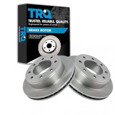 Imagem de TRQ Conjunto de par de rotores de freio a disco traseiro para Express Van/Savana Van/Sierra 1500 / Sierra 2500 / Silverado 1500 / Silverado 2500 / Suburban 2500 / Yukon XL 2500