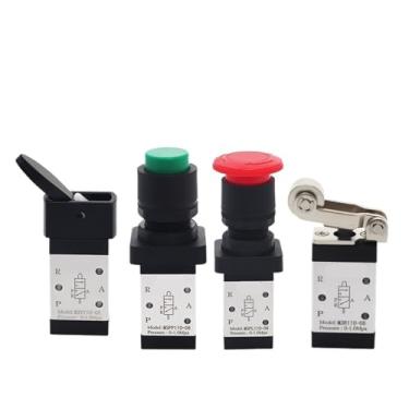 Imagem de M3B210-08 Válvula mecânica de três vias de duas posições interruptor de curso pneumático botão cilindro válvula de inversão apertada à mão (M3PL110-06)