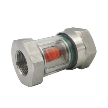 Imagem de 1/10.2 cm 3/20.3 cm 1/5.1 cm 3/10.2 cm 2.5 cm BSPT fêmea em linha 304 indicador de fluxo de visão de janela de aço inoxidável com impulsor hidráulico água 1 peça (mini corpo, 3/20.3 cm)
