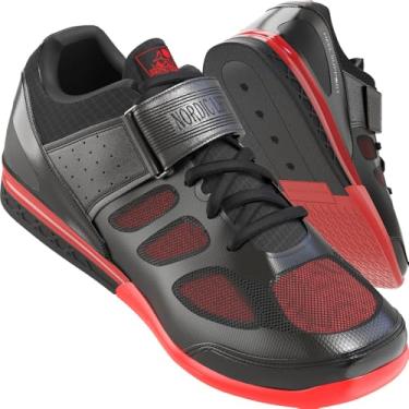 Imagem de Nordic Lifting Tênis de musculação VENJA – Tênis masculino para academia, crossfit e agachamento com suporte de calcanhar e sola de aderência, Preto/vermelho, 8.5 Women/7 Men