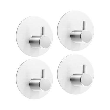 Imagem de Suporte para Chá de Trilho Redondo Autoadesivo 4 unidades - Fácil Instalar Adesividade Resistente à Água Organizador Economizar Espaço Cozinha Banheir