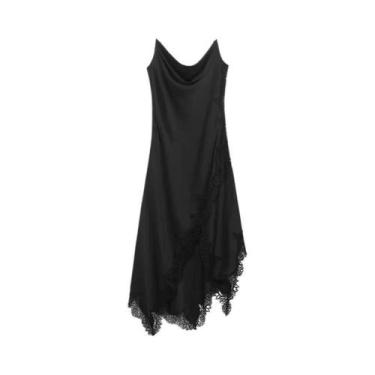 Imagem de Vestido Feminino Sexy De Renda Com Recortes, Sem Mangas, Costas Nuas, 