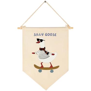 Imagem de Quarto de bebê acima do berço decoração de porta de sala de leitura - bebê, chuveiro, presente de aniversário de Natal para meninos e meninas - tela pendurada bandeira bandeira flâmula decoração de