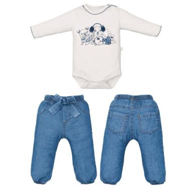 Imagem de Conjunto Body E Calça Bebê Menina Algodão Estampado Upi Uli, RN