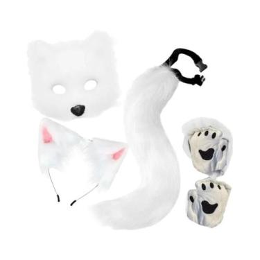 Imagem de Conjunto De Fantasia De Raposa De Pelo Para Adultos Com 4 Peças: Másca