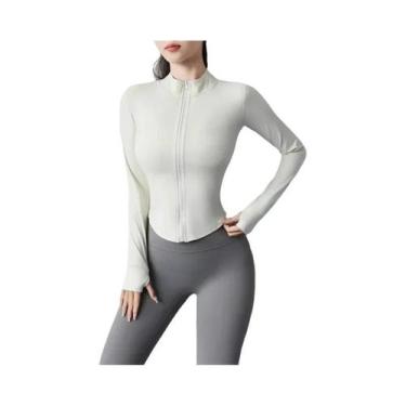 Imagem de Jaqueta Esportiva Feminina De Secagem Rápida Para Yoga Com Zíper, Top 