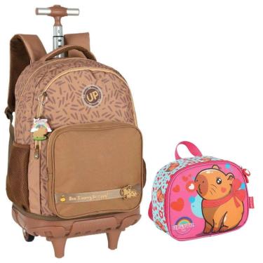Imagem de Kit Mochila De Rodinha Grande e Lancheira Termica Capivara Up4you-Feminino