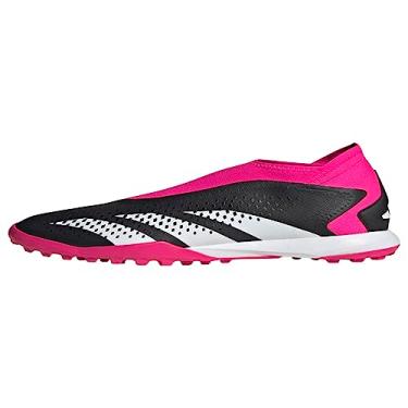 Imagem de adidas Tênis de futebol unissex Accuracy.3 Turf, Preto/Branco/Rosa Team Shock (Sem Renda), 8.5 Women/7.5 Men