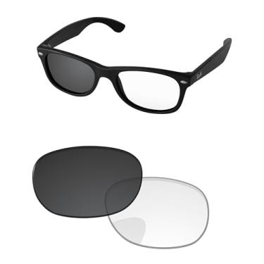 Imagem de PapaViva Lentes de substituição compatíveis com óculos de sol Ray-Ban RB2132 55 mm Adapt Gray Photochromic Pro + bloqueio de luz azul