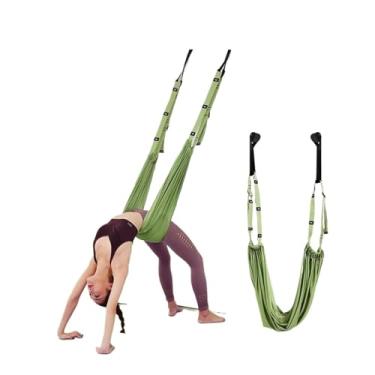 Imagem de Alça de ioga corda feminina rede elástica treinador feminino cinto de ginástica rede balanço esticamento inversão (verde)