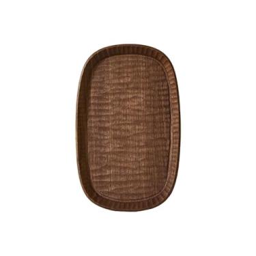 Imagem de Bandeja vintage esculpida à mão para casa, sala de estar, bandeja de madeira maciça, bandeja de lanche de frutas, palete (A)