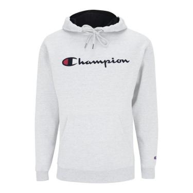 Imagem de Moletom Champion Felpado c Capuz Logo Script Ink Cinza-Masculino