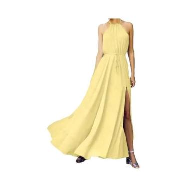 Imagem de Vestido De Praia Boho Feminino Longo Maxi Com Fenda Alta Vestido De Ve