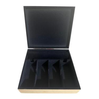 Imagem de porta óculos 4 divisorias e espuma porta relogio mdf flocadas - LINCA,