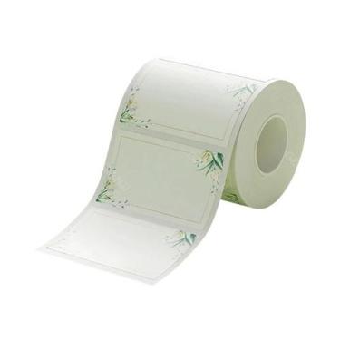 Imagem de Papel Adesivo Térmico Impermeável Para Impressão De Etiquetas Redondas