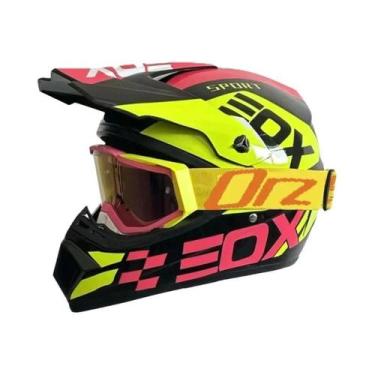 Imagem de Capacete De Motocross Infantil Para Off-Road Com Equipamento De Proteç