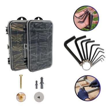 Imagem de Kit Parafusos Bucha Ferramenta Chave Allen reparos casa - Kompraki Onl