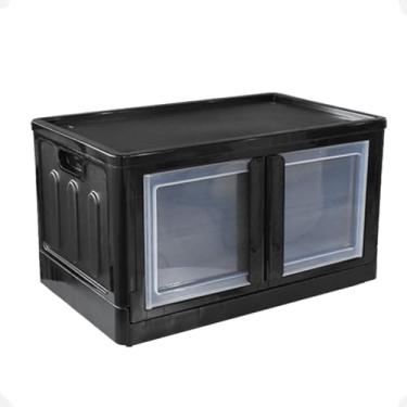 Imagem de Caixa Organizadora Multiuso Dobrável com Porta Dupla 30 Litros para Armazenamento em Casa, Closet, Viagem e Oficina