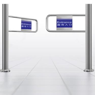 Imagem de Portão giratório de metal unidirecional - Porta de segurança de entrada de supermercado para controle de acesso à loja/biblioteca, solução de acesso durável e confiável