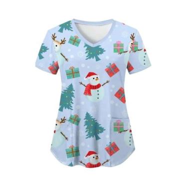 Imagem de Uniforme De Enfermeira Veterinária De Verão Com Estampa De Desenho Ani