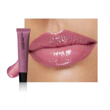 Imagem de Bálsamo labial amanteigado com brilho claro – Cuidados labiais hidratantes com óleos nutritivos para lábios secos femininos, tonalidade natural e brilho suave, hidratante labial e acabamento leve para