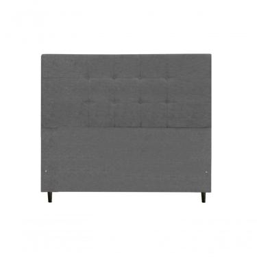 Imagem de Cabeceira Maveric Estofada Com Botão De Tecido Para Cama Box Casal King Size 195cm Chumbo -