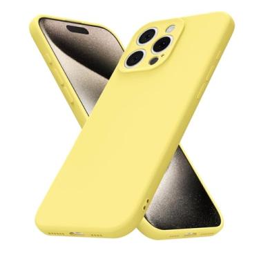 Imagem de uvcoat Capa de silicone para iPhone 15 Pro Max, capa fina de gel de borracha macia para mulheres e meninas, linda capa de telefone TPU fosco com proteção total da câmera, design simples minimalista