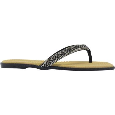 Imagem de Rasteirinha Feminina Casual Dia a Dia Passeio Verão Conforto Tiras com Strass Moleca 5558.100