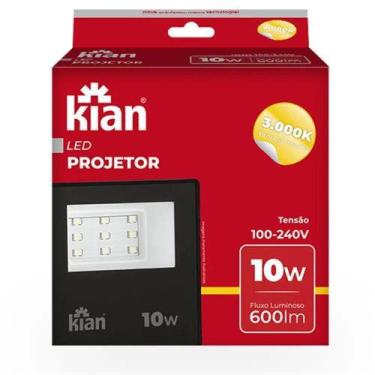 Imagem de Refletor led 10w branco quente (3.000k) kian