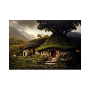 Imagem de Pintura Em Tela Casa De Halfling Cozy Earth, Pôster De Paisagem Buraco