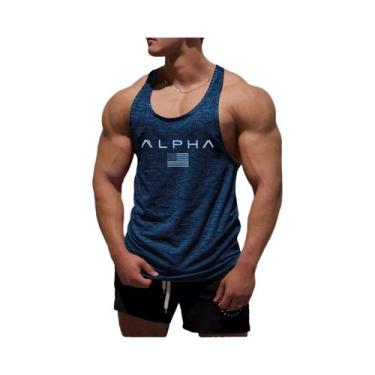 Imagem de Camiseta Masculina De Tamanho Europeu Alpha Estampada Com Decote Redon