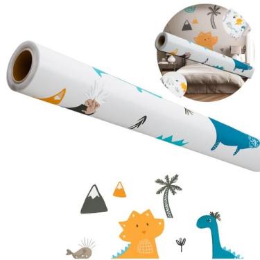 Imagem de Papel de Parede Vinil Autocolante Dinossauros 10 Metros - Top Útil