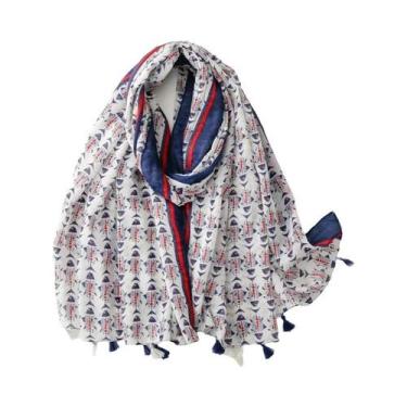 Imagem de Cachecol Aztec Paisley Floral Com Franjas, Viscose, Pashmina, Hijab 18