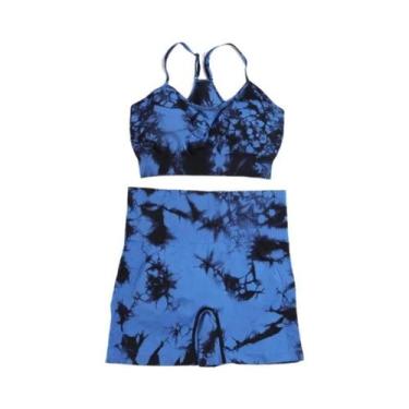 Imagem de Conjunto De Yoga Tie Dye Feminino 2/3 Peças, Roupa De Ginástica Sem Co