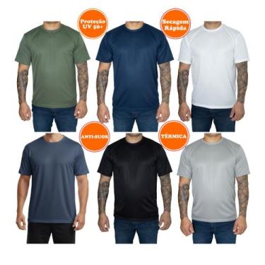 Imagem de Kit 4 Camiseta Masculina DRY fit Premium Proteção UV 50 Térmica Anti S