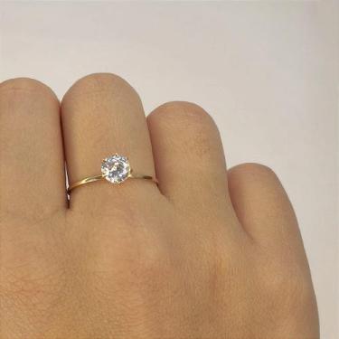 Imagem de Anel Solitário Cálice em Ouro 18k - Joia Elegante e Sofisticada - no-b