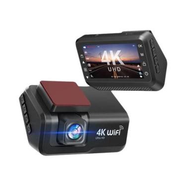 Imagem de Câmera Veicular 4K UHD Com Lente Dupla, WiFi, Visão Noturna, Monitoram