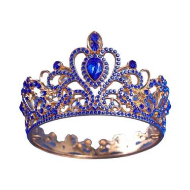 Imagem de Tiara De Casamento Barroca Redonda Para Noivas Rainha E Rei, Acessório
